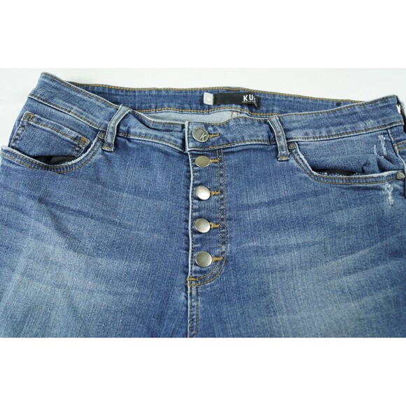 KUT From The Kloth Women’s Jeans Size 16 Blue Stretch Denim Mid-Rise - Picture 3 of 16